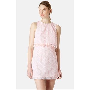 Topshop Lace Tiered Shift Dress
